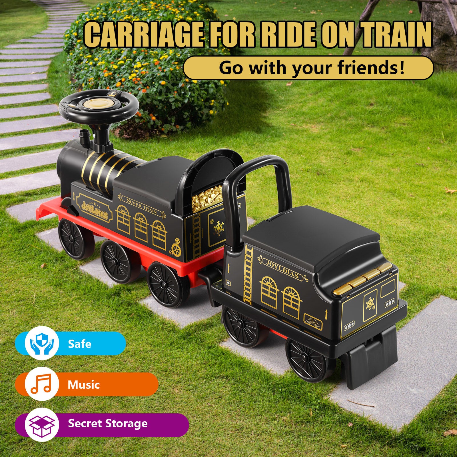 #4010 6V Ride On Train with 16pcs Curved Tracks Electric Ride On Toy Train for Kids