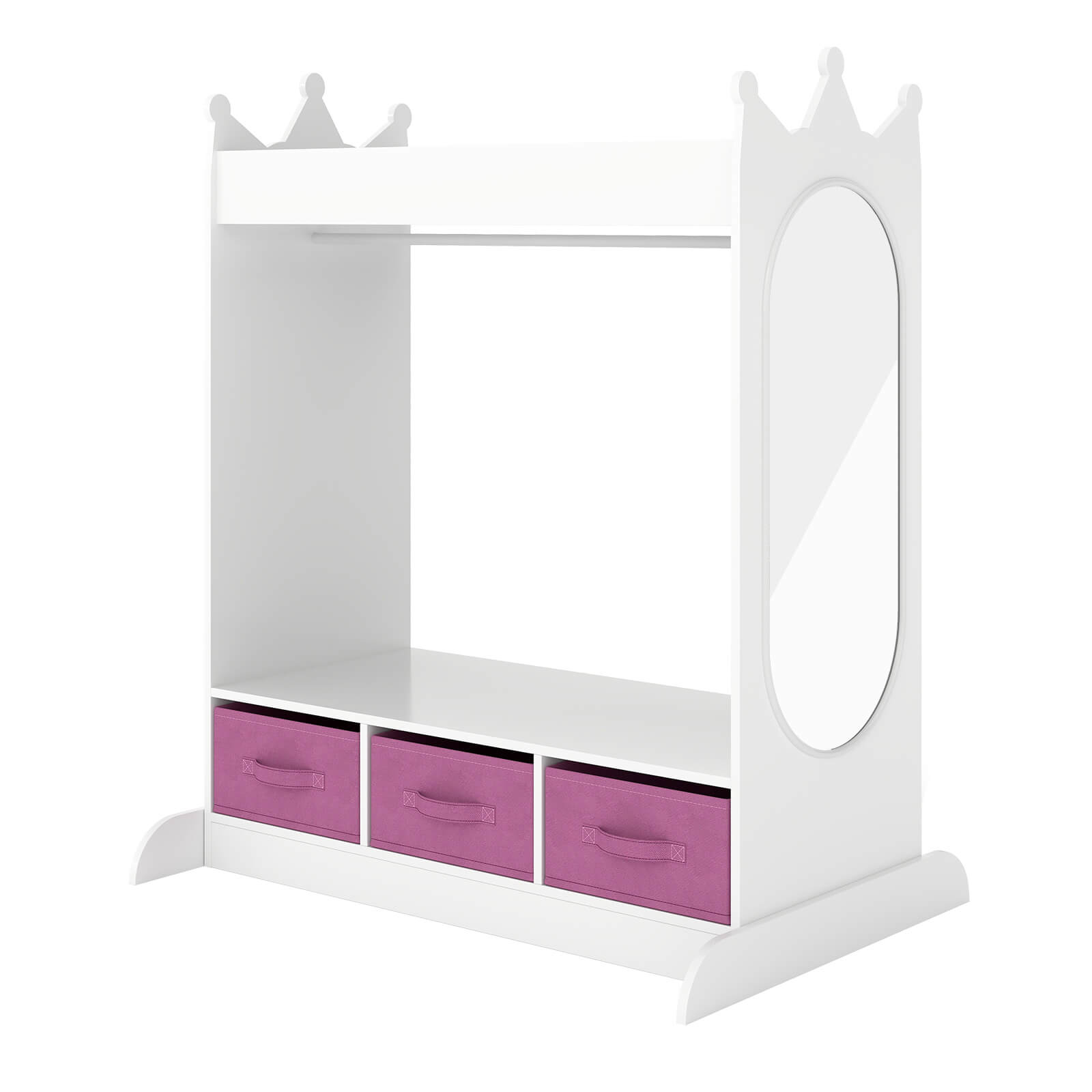 Kids Dress Up Storage with Mirror and Drawers, Kid Armoire Dresser, Pretend Storage Closet for Kids, Costume Wardrobe with Top Shelf for Playroom Bedroom
