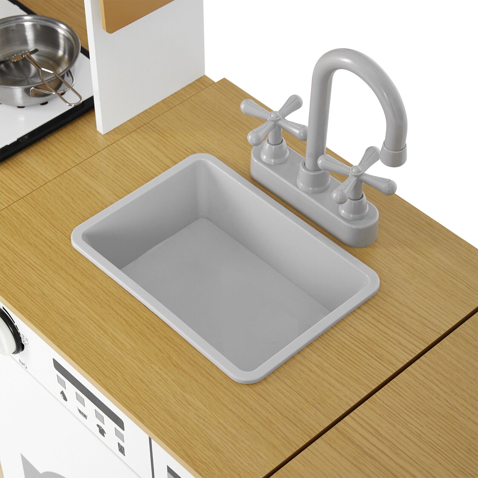 Kids Play Wooden Free Combination Pretend Toddler Play Kitchen Toy for Age 3+