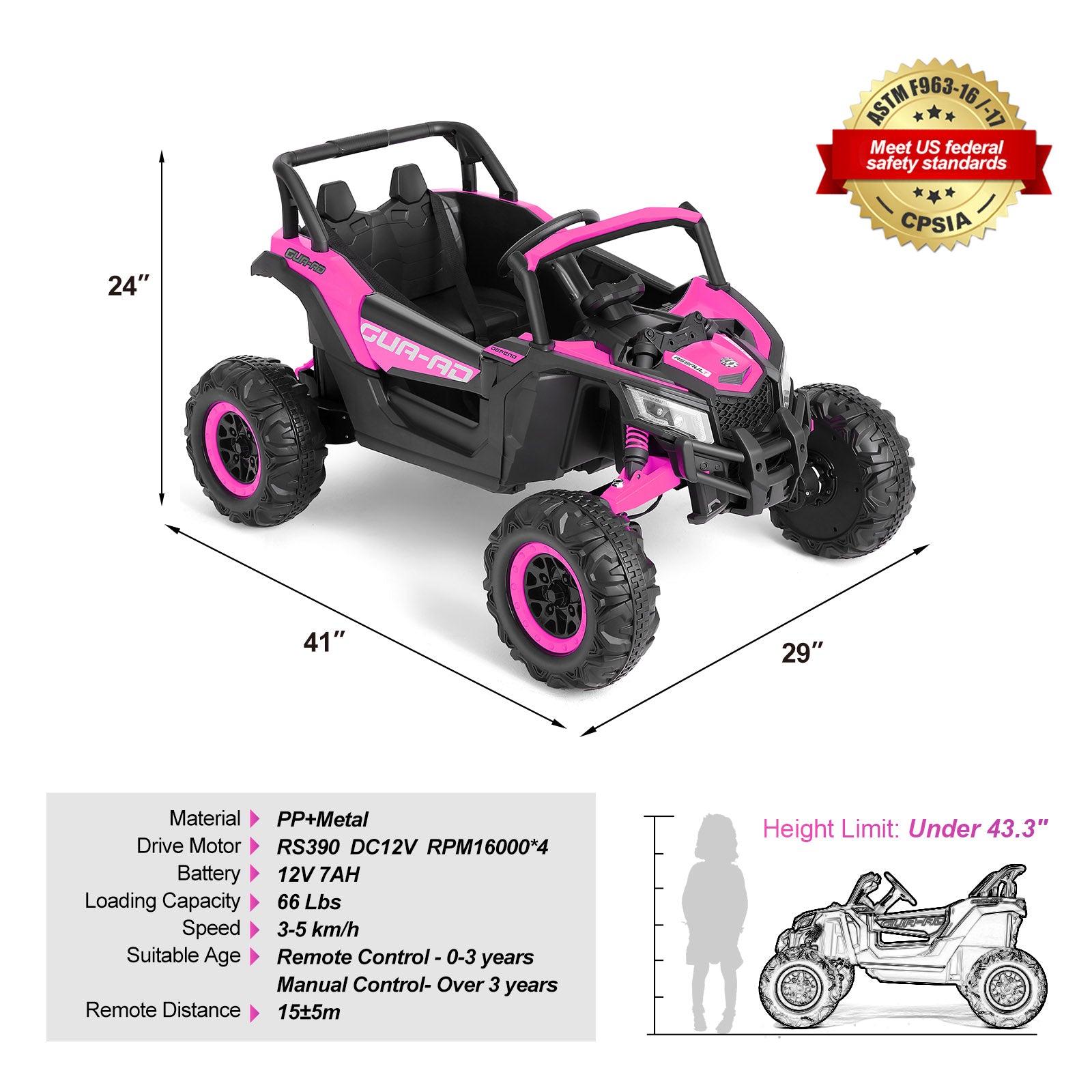 Electric Off-Road UTV for Kids, 4X4 Electric Vehicle Ride on Car