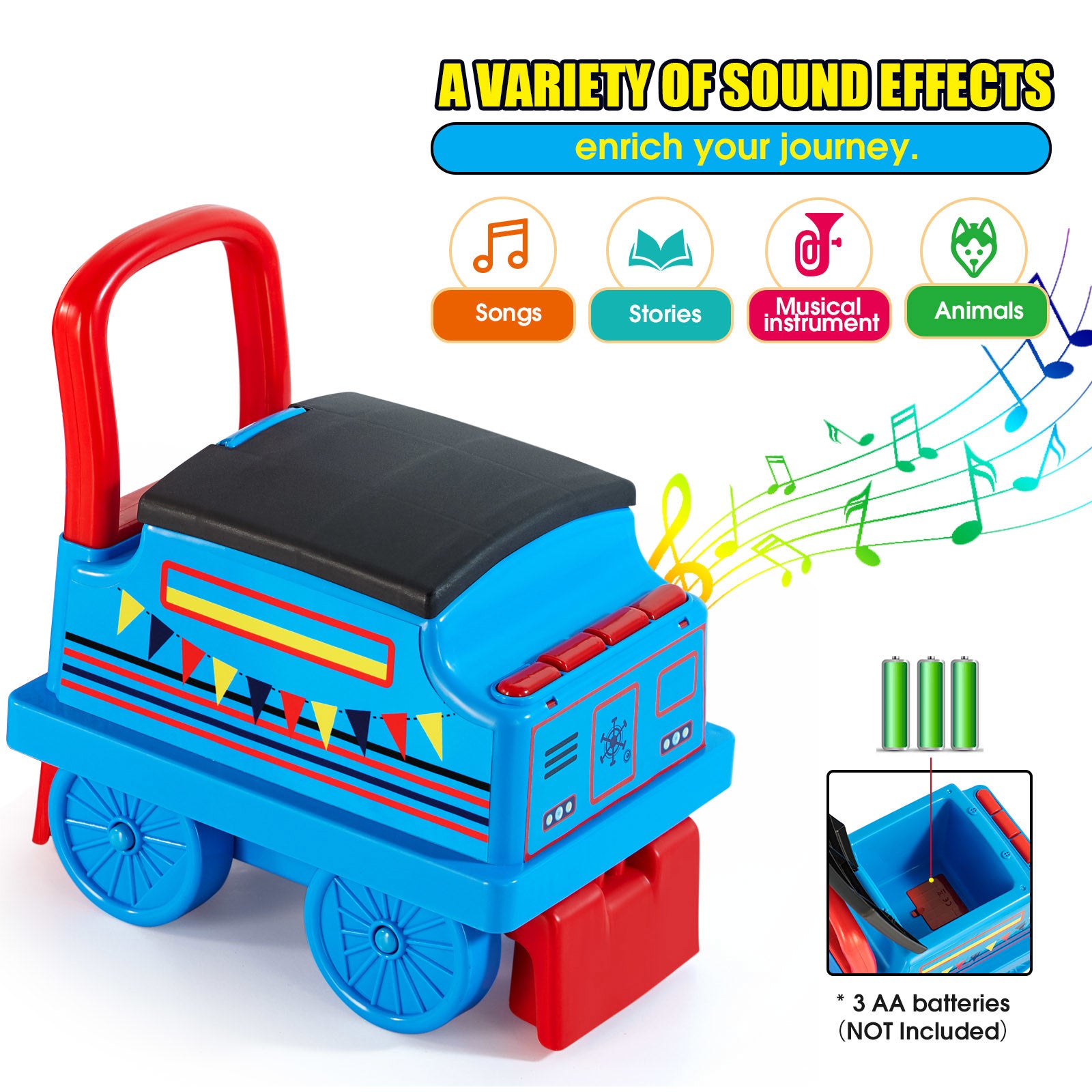 #4010 6V Ride On Train with 16pcs Curved Tracks Electric Ride On Toy Train for Kids