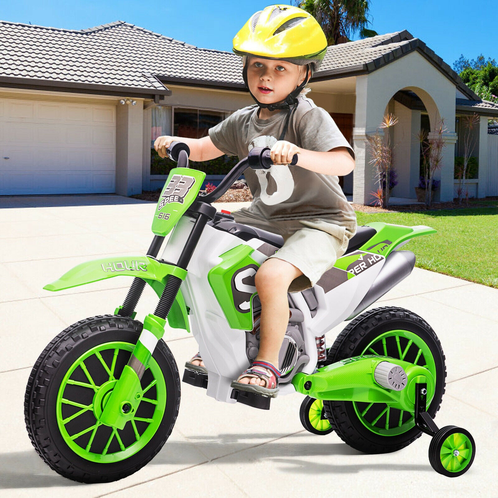 12V Kids Motorcycle Dirt Bike Battery-Powered Ride On Motorcycle for Kids