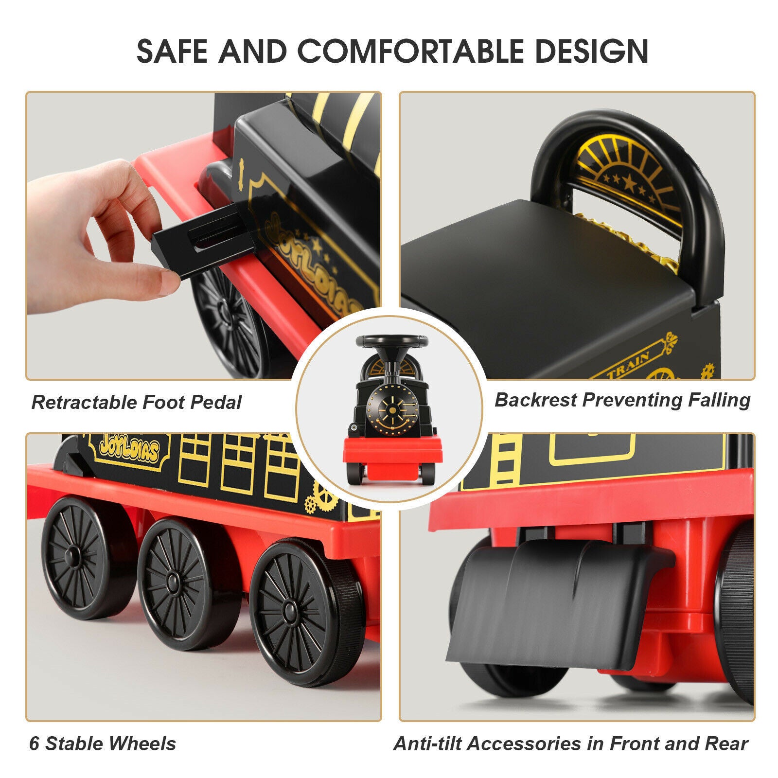 #4010 6V Ride On Train with 16pcs Curved Tracks Electric Ride On Toy Train for Kids