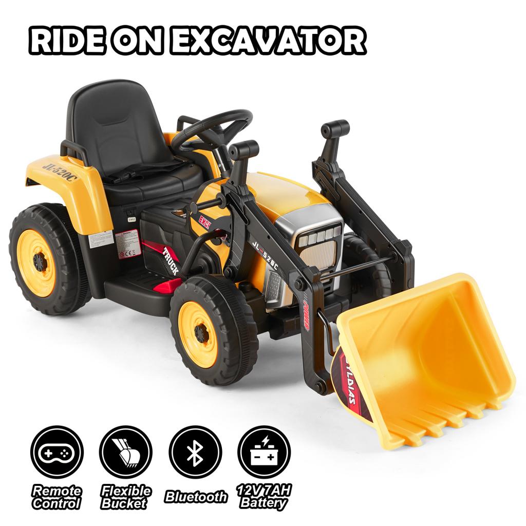 12V Ride On Excavator  Electric Construction Vehicle for Kids with Remote Control