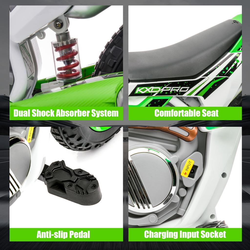 12V Kids Motorcycle Dirt Bike Battery-Powered Ride On Motorcycle for Kids