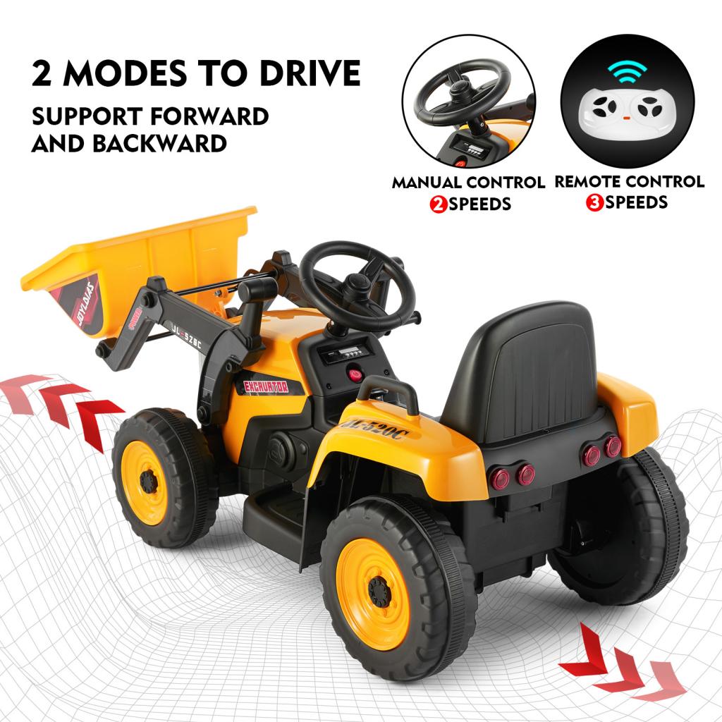 12V Ride On Excavator  Electric Construction Vehicle for Kids with Remote Control