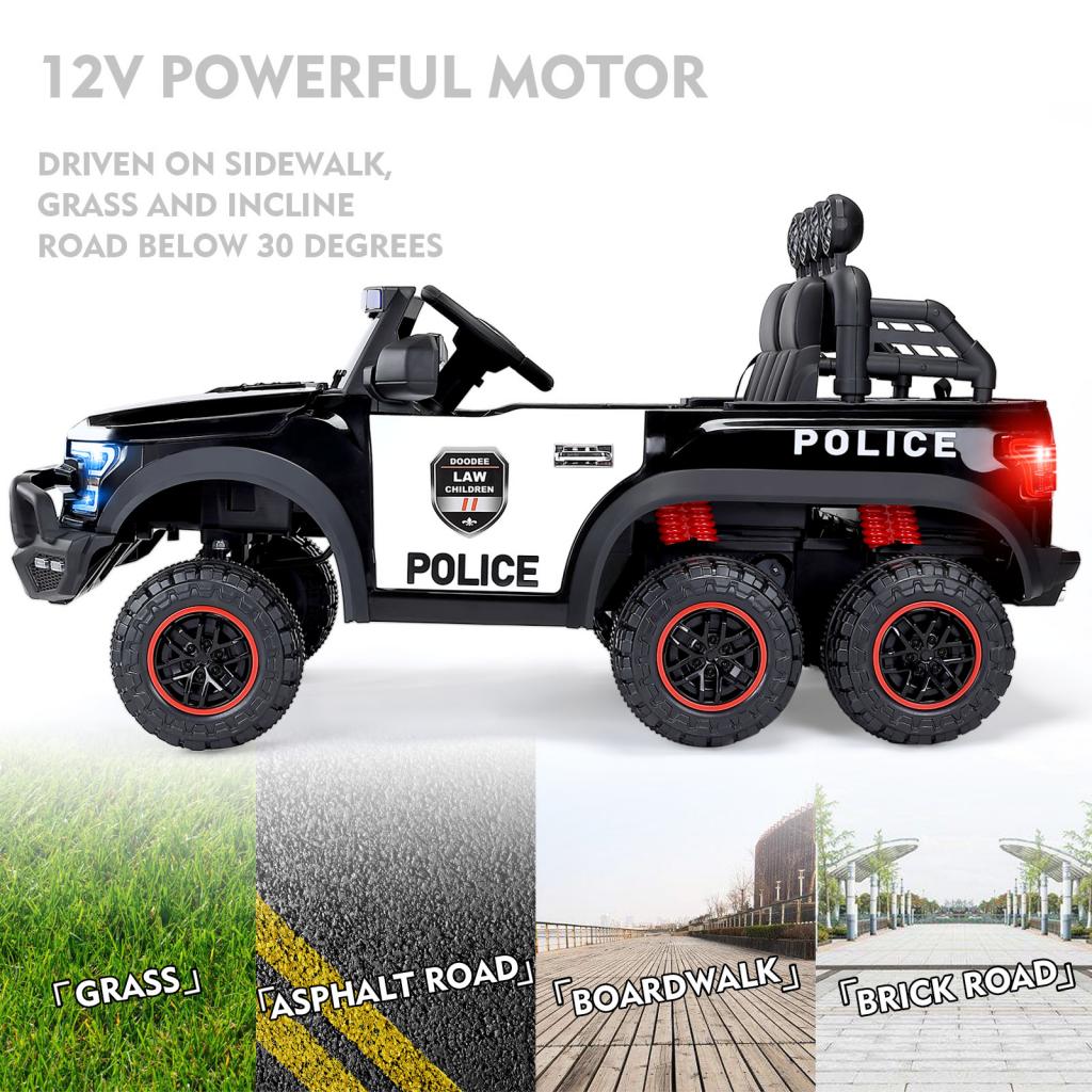 12V Kids Ride On Police Car Battery Powered Electric Cars