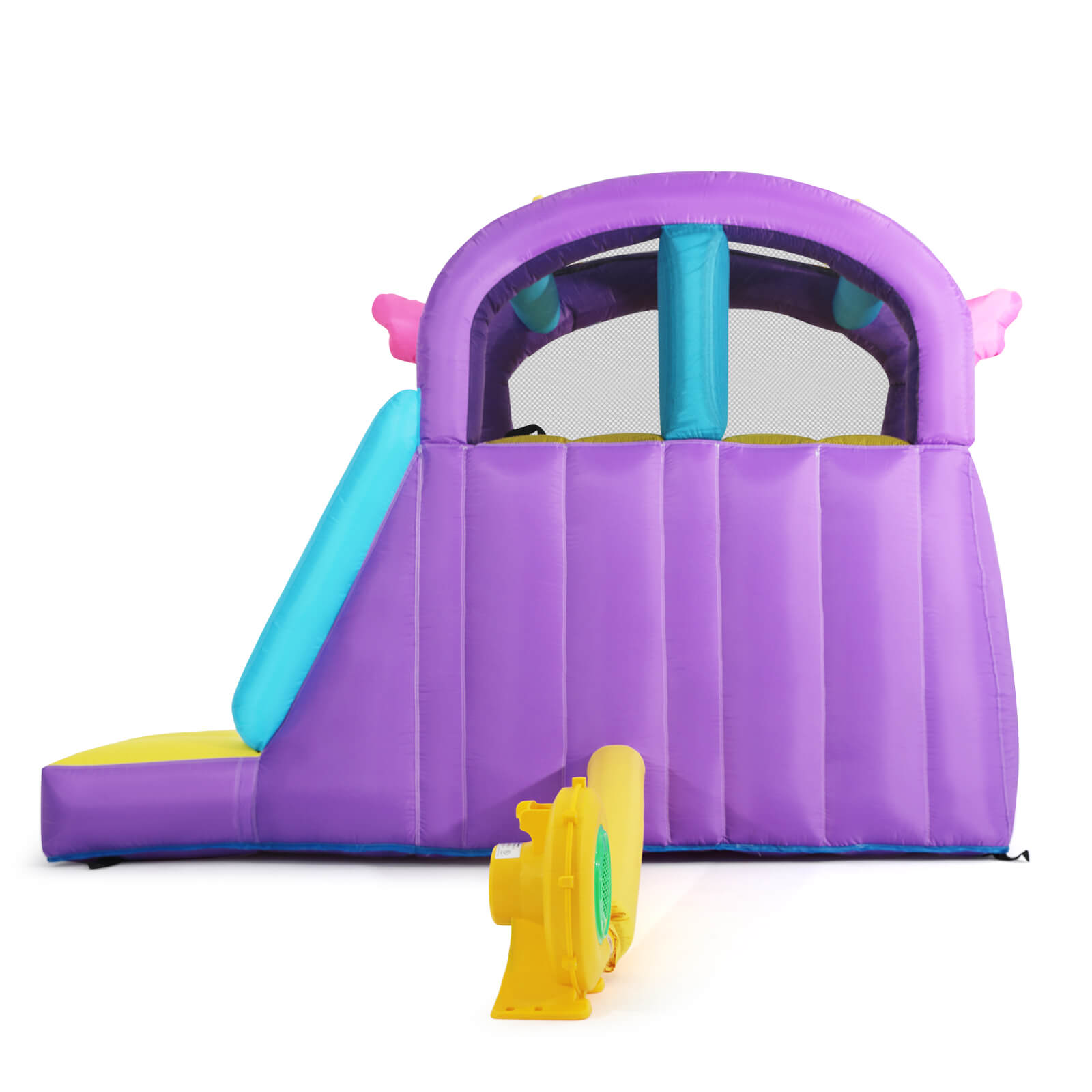 Inflatable Water Slide,Water Park Bounce House,Slide Bouncer Castle Playhouse w/Splash Pool, Climbing Wall, Ring Toss Game for Kids Birthday Party Indoor Outdoor Fun, 480W Air Blower