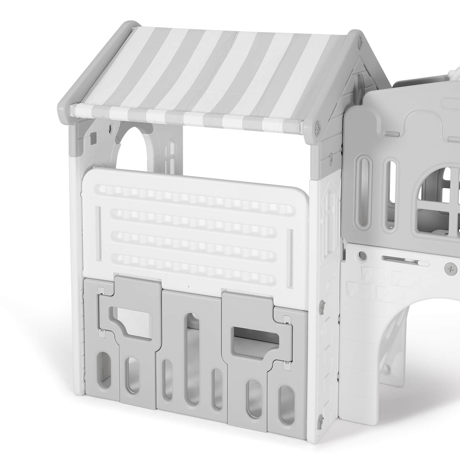 9 in 1 Toddler Slide, Freestanding Kid Climber Slide Playset, Toddler Playhouse with Slide, Basketball Hoop and Climbing Frame, Indoor Outdoor Backyard Playground Toy for Toddlers Age 1-3+