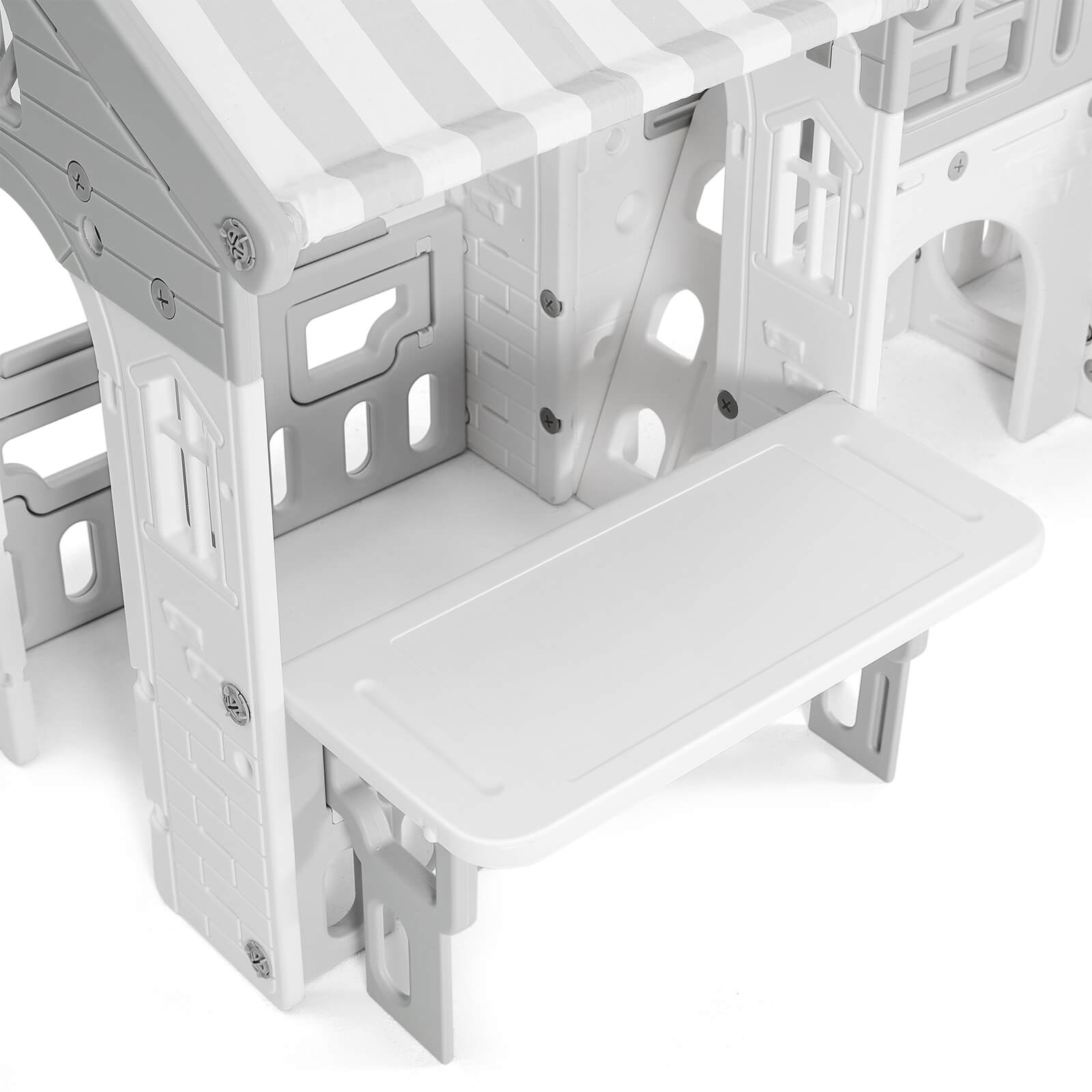 9 in 1 Toddler Slide, Freestanding Kid Climber Slide Playset, Toddler Playhouse with Slide, Basketball Hoop and Climbing Frame, Indoor Outdoor Backyard Playground Toy for Toddlers Age 1-3+