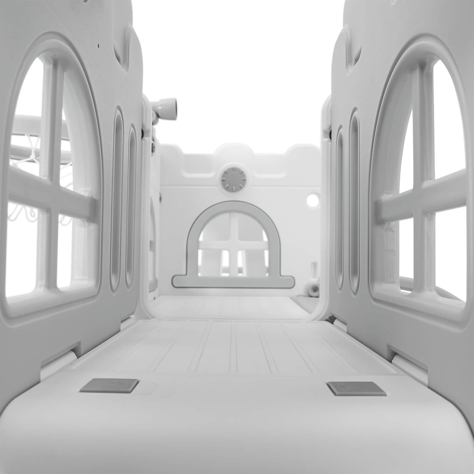 9 in 1 Toddler Slide, Freestanding Kid Climber Slide Playset, Toddler Playhouse with Slide, Basketball Hoop and Climbing Frame, Indoor Outdoor Backyard Playground Toy for Toddlers Age 1-3+