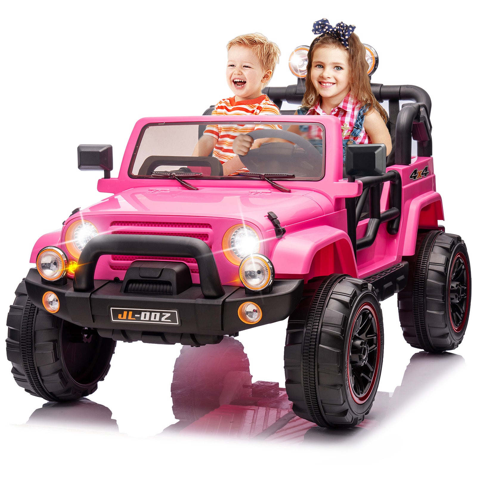 #40119 2 Seater Ride On Truck and Car Cover, 12V Children's Electric Car with Parental Remote Control, Music, Bluetooth, MP3 Player, LED Lights, Spring Suspension