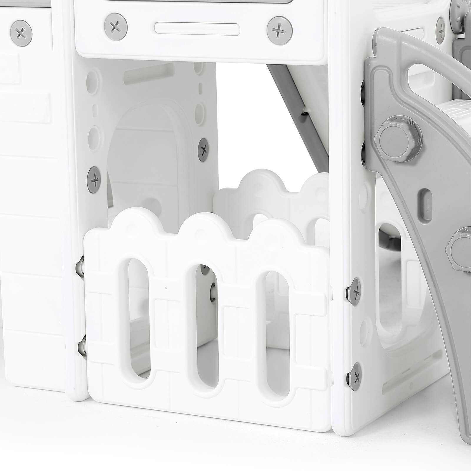 10 in 1 Toddler Slide, Double Kid Climber Slide Playset w/Swing, Basketball Hoop, Telescope, Tunnel, Storage Space and Non-Slip Steps, Indoor Outdoor Backyard Playground Toy for Toddlers