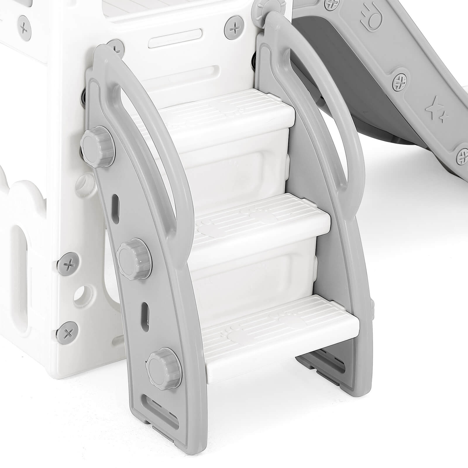 #40118 9 in 1 Toddler Slide, Toddler Playground with Double Slides, Climber,Basketball Hoop,Tunnel, Telescope, Storage Space and Non-Slip Step, Indoor Outdoor Backyard Playset for Toddlers Age 1-3+