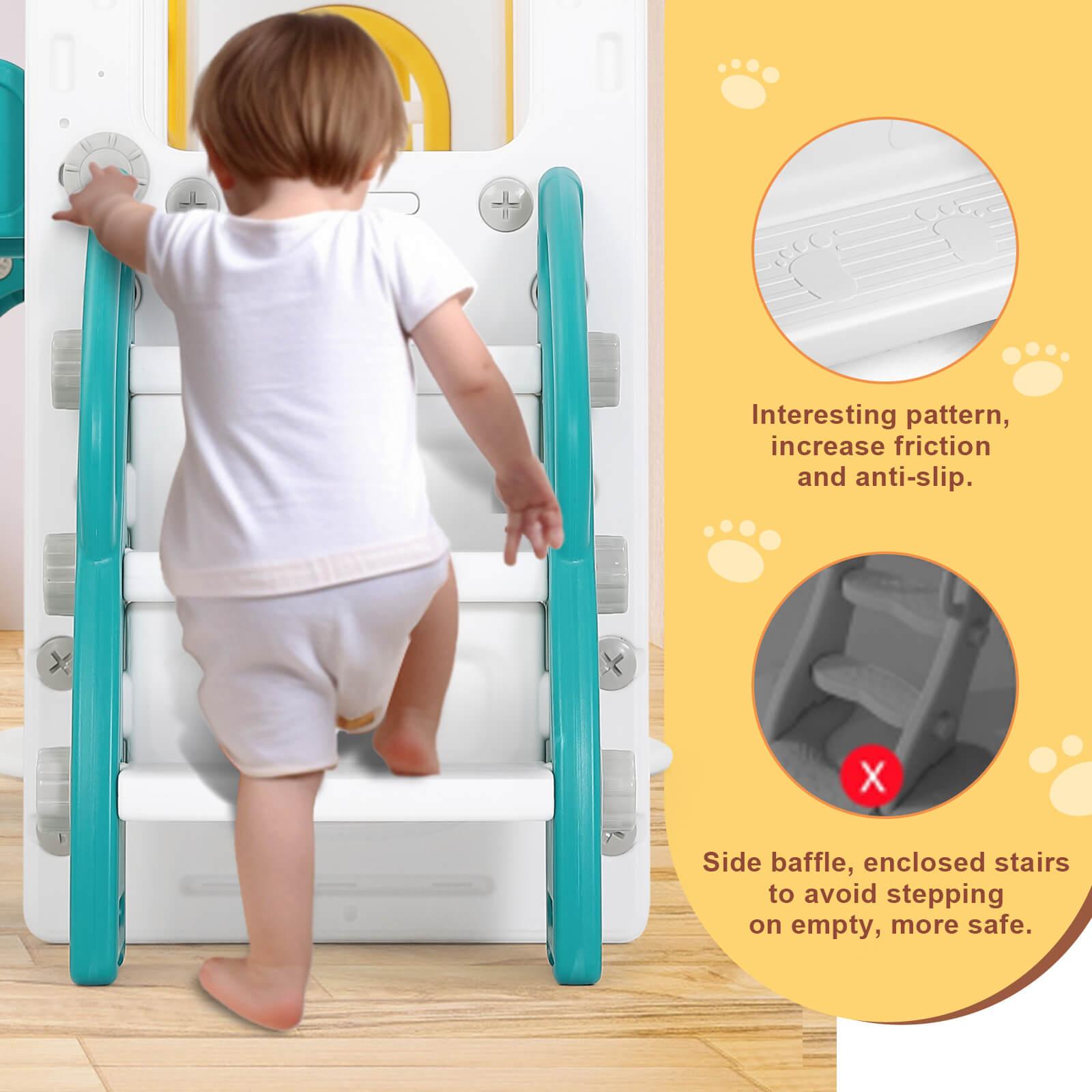 #40118 9 in 1 Toddler Slide, Toddler Playground with Double Slides, Climber,Basketball Hoop,Tunnel, Telescope, Storage Space and Non-Slip Step, Indoor Outdoor Backyard Playset for Toddlers Age 1-3+