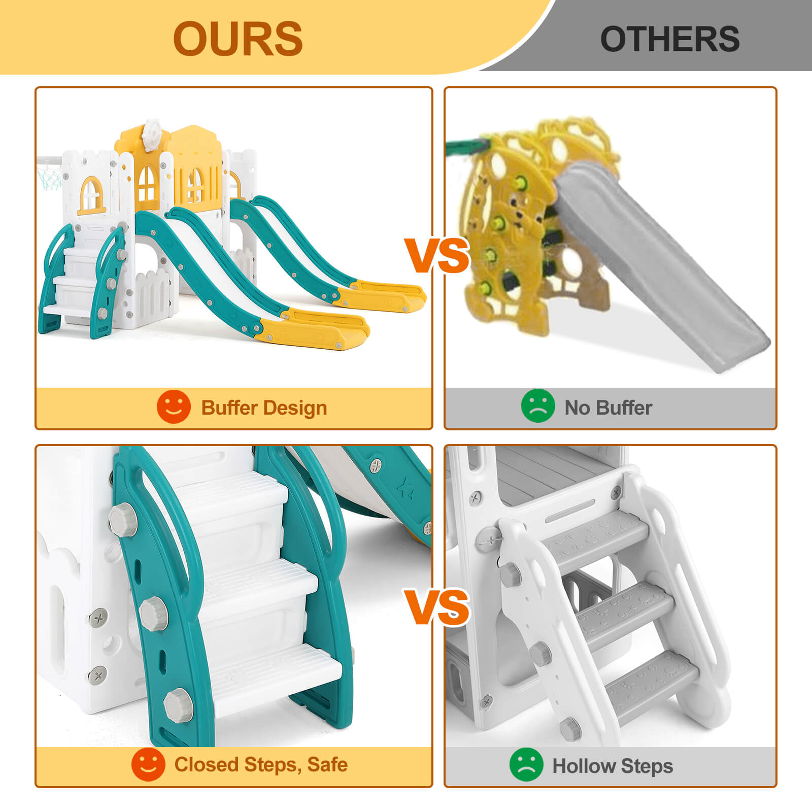 #40118 9 in 1 Toddler Slide, Toddler Playground with Double Slides, Climber,Basketball Hoop,Tunnel, Telescope, Storage Space and Non-Slip Step, Indoor Outdoor Backyard Playset for Toddlers Age 1-3+