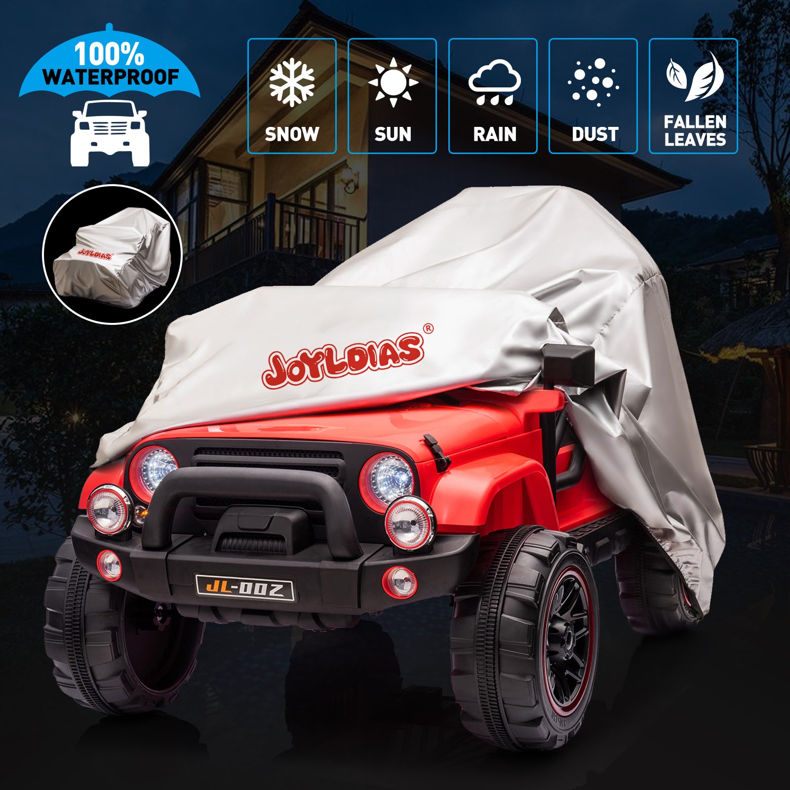 #40119 2 Seater Ride On Truck and Car Cover, 12V Children's Electric Car with Parental Remote Control, Music, Bluetooth, MP3 Player, LED Lights, Spring Suspension
