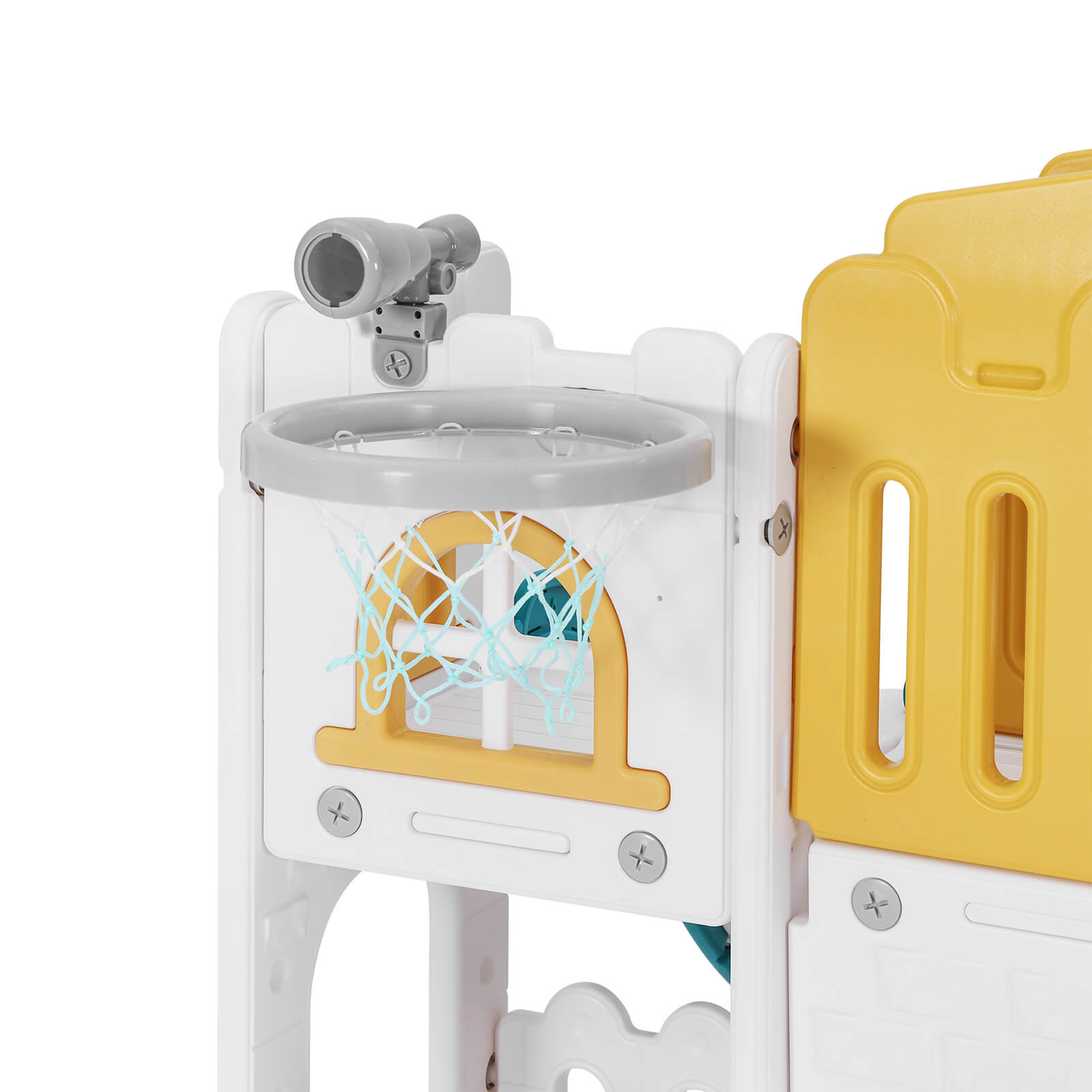 9 in 1 Toddler Slide, Freestanding Kid Climber Slide Playset, Toddler Playhouse with Slide, Basketball Hoop and Climbing Frame, Indoor Outdoor Backyard Playground Toy for Toddlers Age 1-3+