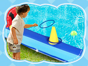 Inflatable Water Slide Bounce House, Double Slide Bouncer Castle Playhouse w/Splash Pool,Jump Area, Climbing Wall,Basketball Hoop, Water Balls, 550W Air Blower for Kids Birthday Party, Indoor Outdoor